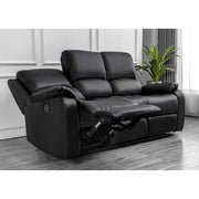 Palermo Black Leather 3 Seater Electric Or Manual Recliner Sofa