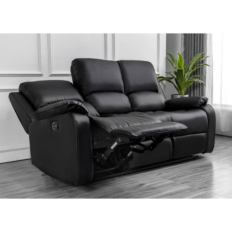 Palermo 3+2+1 Black Leather Electric Or Manual Recliner Sofa Set