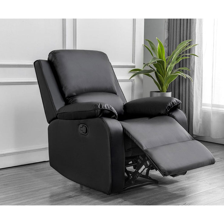 Palermo 3+2+1 Black Leather Electric Or Manual Recliner Sofa Set