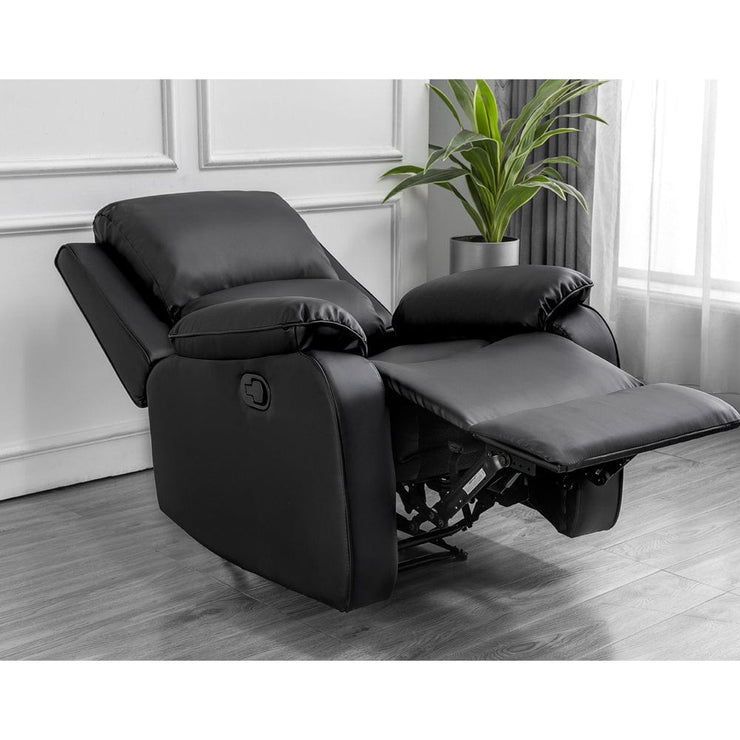 Palermo Black Leather Recliner Armchair