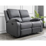 Palermo 3+2 Grey Leather Electric Or Manual Recliner Sofa Set