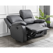 Palermo Grey Leather 2 Seater Electric Or Manual Recliner Sofa