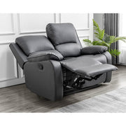 Palermo Grey Leather 2 Seater Recliner Sofa