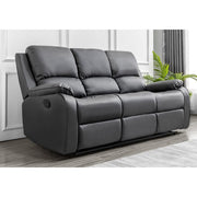 Palermo 3+2+1 Grey Leather Electric Or Manual Recliner Sofa Set