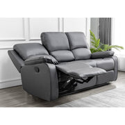Palermo Grey Leather 3 Seater Electric Or Manual Recliner Sofa