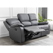 Palermo 3+2+1 Grey Leather Electric Or Manual Recliner Sofa Set