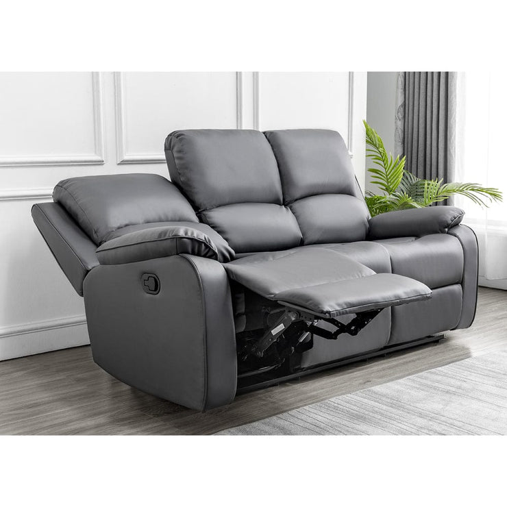 Palermo 3+2 Grey Leather Electric Or Manual Recliner Sofa Set