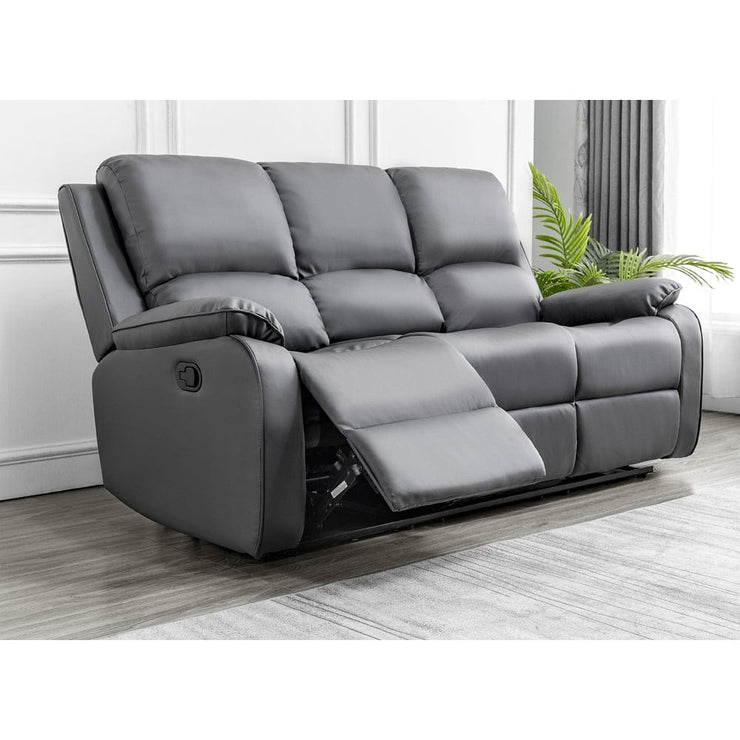 Palermo 3+2 Grey Leather Electric Or Manual Recliner Sofa Set