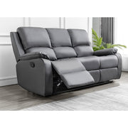 Palermo 3+2+1 Grey Leather Electric Or Manual Recliner Sofa Set