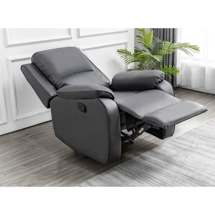 Palermo 3+2+1 Grey Leather Electric Or Manual Recliner Sofa Set