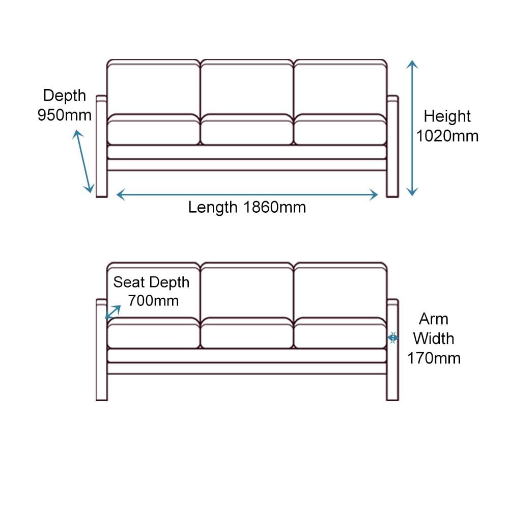 Palermo Brown Leather 3 Seater Recliner Sofa