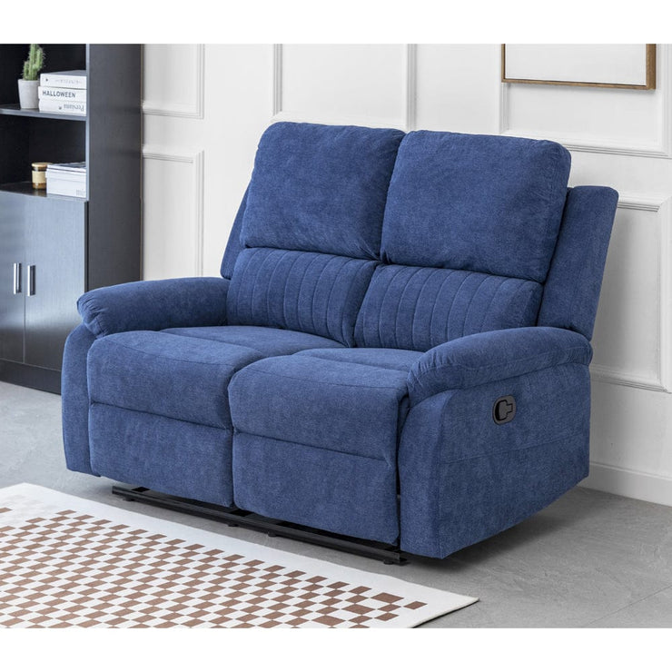 Pancho 2 Seater Blue Fabric Recliner Sofa