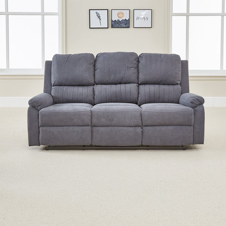 Pancho Grey Fabric Recliner Armchair and 3 Seater Sofa Set