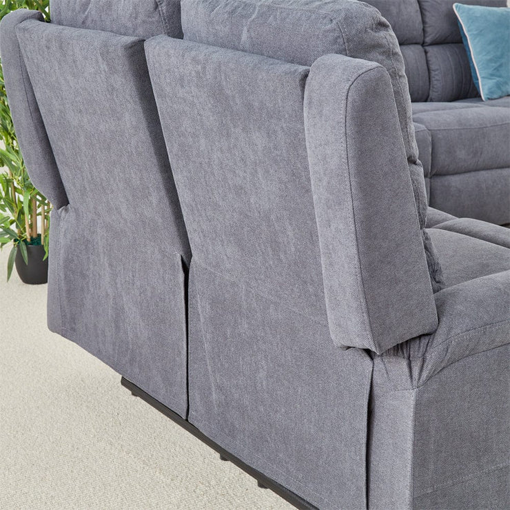 Pancho Grey Fabric Recliner Armchair and 3 Seater Sofa Set