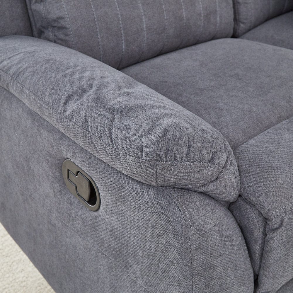 Pancho 3 Seater Grey Fabric Recliner Sofa