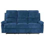 Pancho 3 Seater Blue Fabric Recliner Sofa
