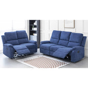 Pancho 3+2 Blue Fabric Recliner Sofa Set