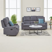 Pancho 3+2 Grey Fabric Recliner Sofa Set