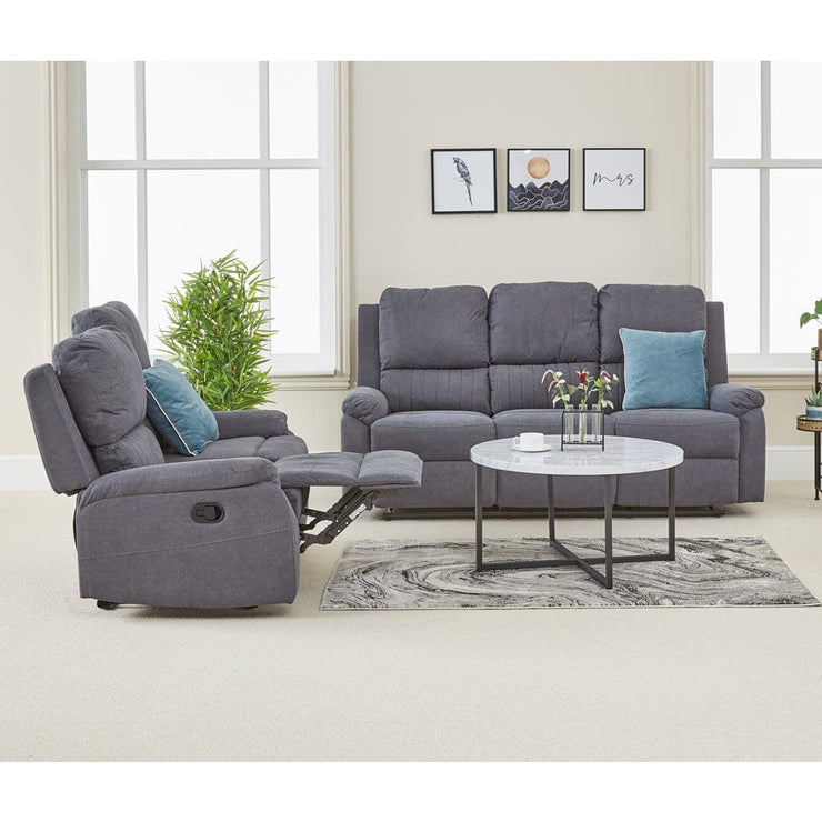 Pancho 3+2 Grey Fabric Recliner Sofa Set