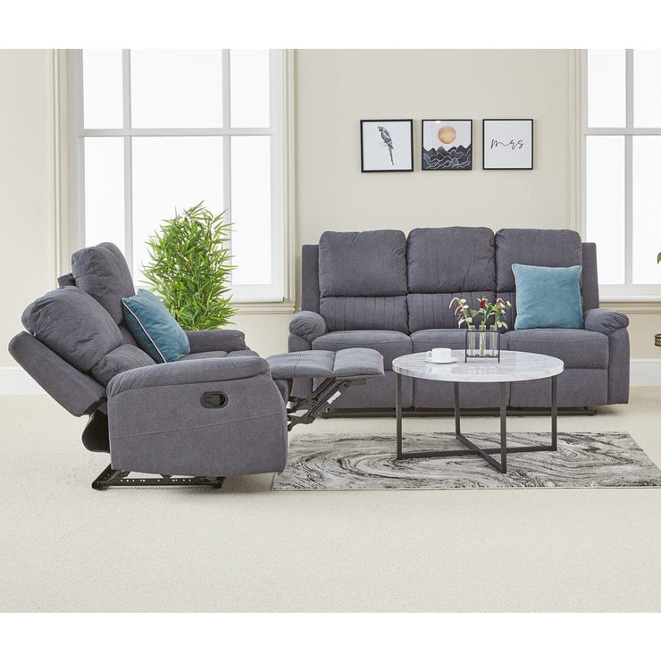 Pancho 3+2 Grey Fabric Recliner Sofa Set