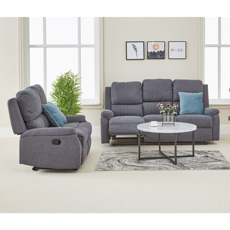 Pancho 3+2 Grey Fabric Recliner Sofa Set