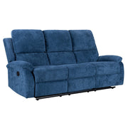 Pancho Blue Fabric Recliner Armchair and 3 Seater Sofa Set