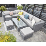 Papaver 8 Seater Rattan Furniture Garden Sofa Set In Grey, Garden Furniture, Furniture Maxi, Furniture Maxi