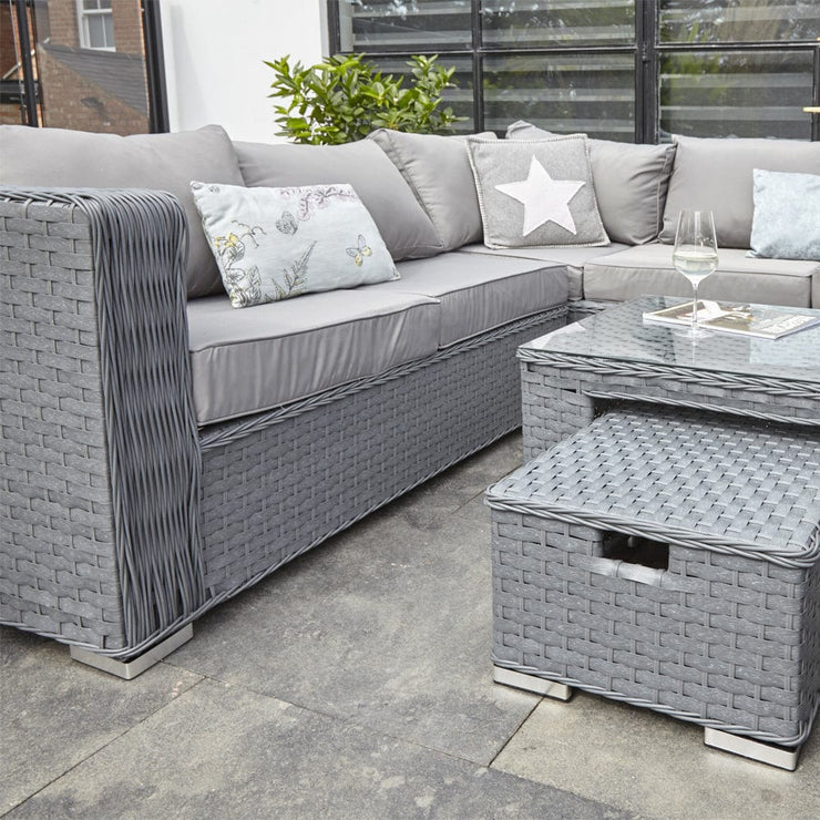 Papaver 8 Seater Rattan Furniture Garden Sofa Set In Grey, Garden Furniture, Furniture Maxi, Furniture Maxi