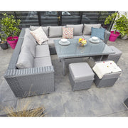 Papaver 9 Seater Rattan Garden Dining Set In Grey, Garden Furniture, Furniture Maxi, Furniture Maxi