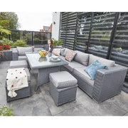 Papaver 9 Seater Rattan Garden Dining Set In Grey, Garden Furniture, Furniture Maxi, Furniture Maxi