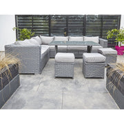 Papaver 9 Seater Rattan Garden Dining Set In Grey, Garden Furniture, Furniture Maxi, Furniture Maxi