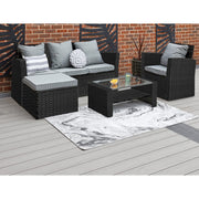 Rosen 5 Seater Rattan Garden Furniture Set In Black with rain cover option