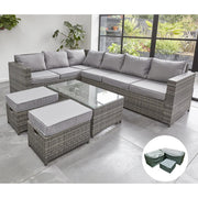 Barcelona Grey Modular 8 Seater Rattan Corner Sofa Set, Garden Furniture, Furniture Maxi, Furniture Maxi