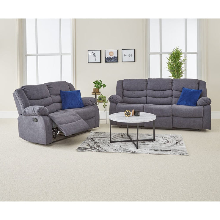 Revere  3+2 Grey Fabric Recliner Sofa Set