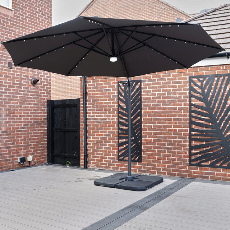 Roma 3M Solar LED Cantilever Parasol