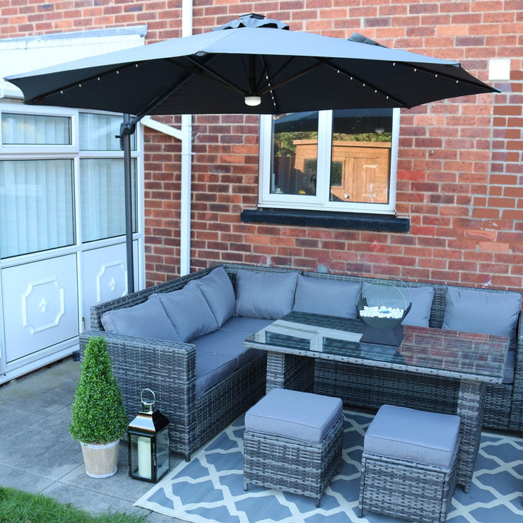 Parasol Cantilever LED Gréine Roma 3M