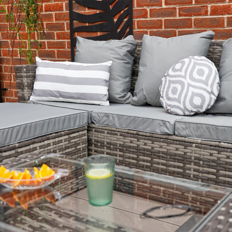 Rosen 5 Seater Rattan Garden Furniture Set In Grey