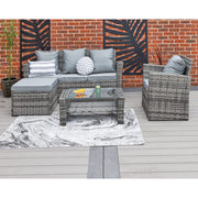 Rosen 5 Seater Rattan Garden Furniture Set In Grey