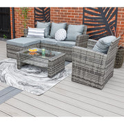 Rosen 5 Seater Rattan Garden Furniture Set In Grey