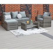 Rosen 5 Seater Rattan Garden Furniture Set In Grey