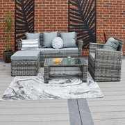 Rosen 5 Seater Rattan Garden Furniture Set In Grey