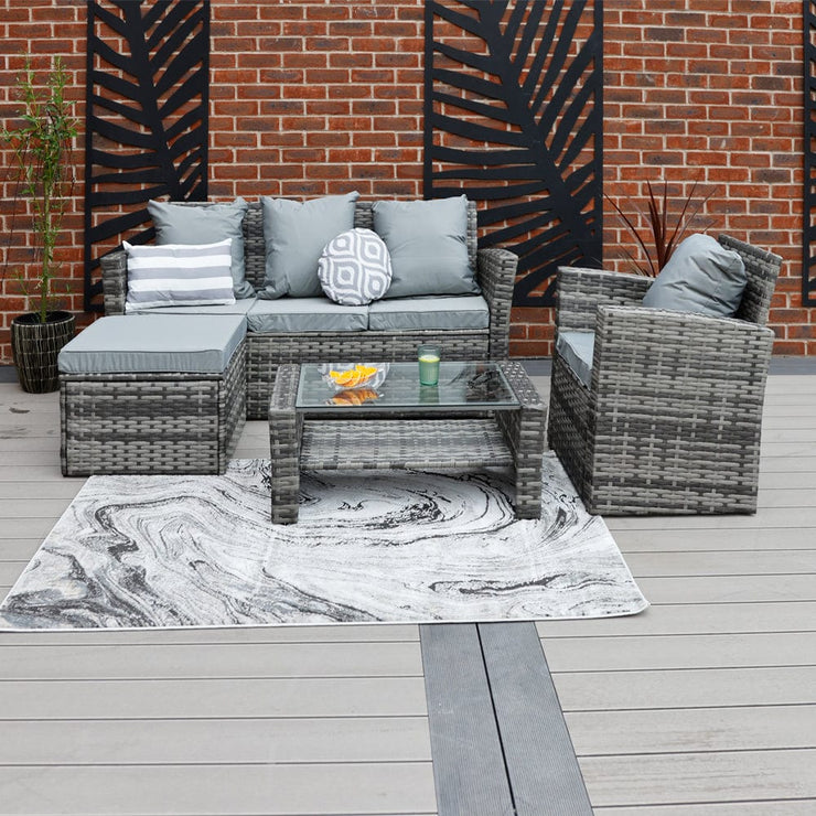 Rosen 5 Seater Rattan Garden Furniture Set In Grey