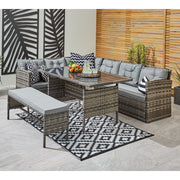 Rosen 8 Seater Grey Rattan Corner Garden Sofa Set