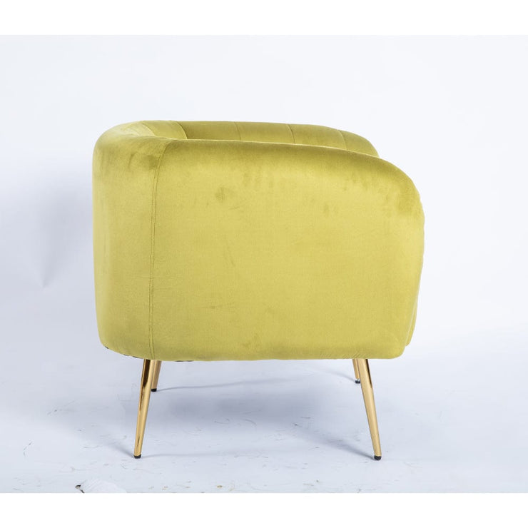 Russell Velvet Armchair In Moss Green