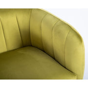 Russell Velvet Armchair In Moss Green