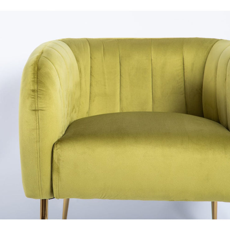 Russell Velvet Armchair In Moss Green