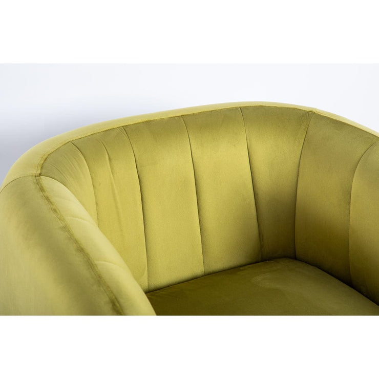 Russell Velvet Armchair In Moss Green