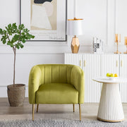 Russell Velvet Armchair In Moss Green