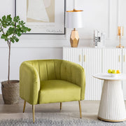 Russell Velvet Armchair In Moss Green