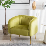 Russell Velvet Armchair In Moss Green